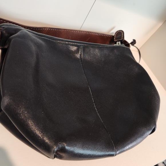 Vtg El Portal black and brown leather shoulder bag - Picture 7 of 12